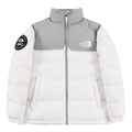 The North Face White and Gray Colorblock Nuptse Puffer Jacket