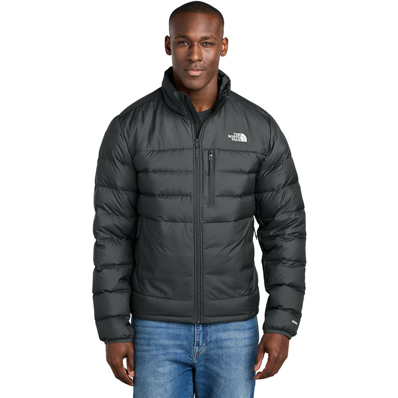 The North Face Black Chest-Pocket Stand-Collar Puffer Jacket