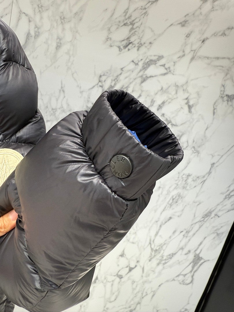Moncler Black High-Collar Quilted Puffer Jacket