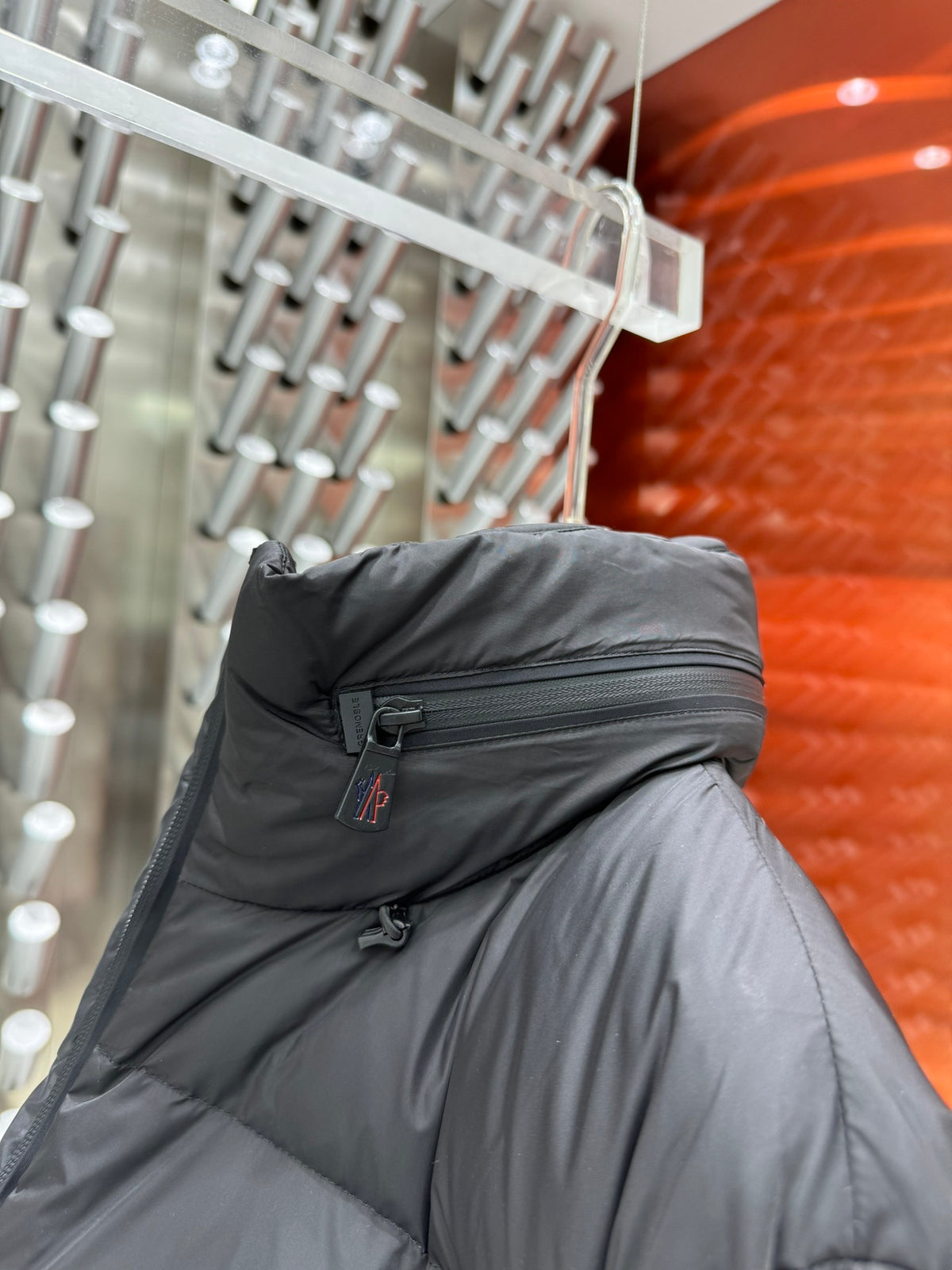 Moncler Black Graphic Stand-Collar Puffer Jacket