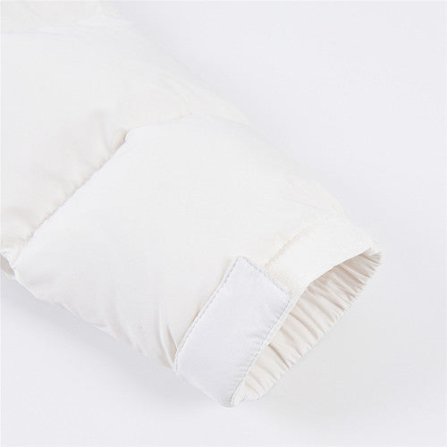 The North Face White and Gray Colorblock Nuptse Puffer Jacket