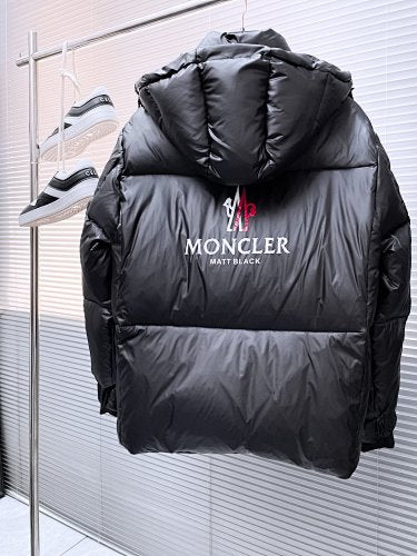 Moncler Black Logo Hooded Puffer Jacket