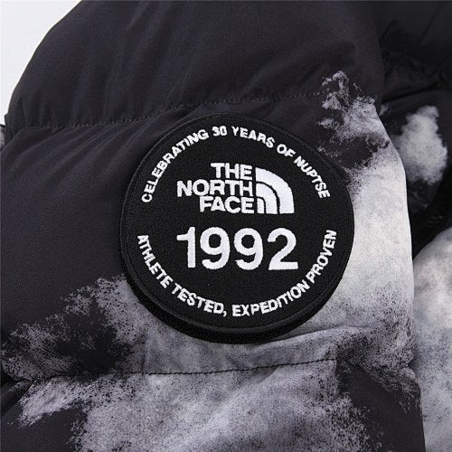 The North Face Black Cloud-Print Nuptse Puffer Jacket