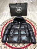 Canada Goose Hooded Puffer Jacket in Black with Glossy Finish