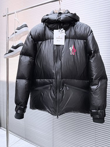 Moncler Black Logo Hooded Puffer Jacket