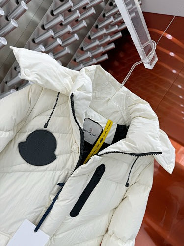 Moncler Off-White Hooded Quilted Puffer Jacket