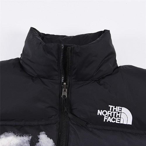 The North Face Black Cloud-Print Nuptse Puffer Jacket