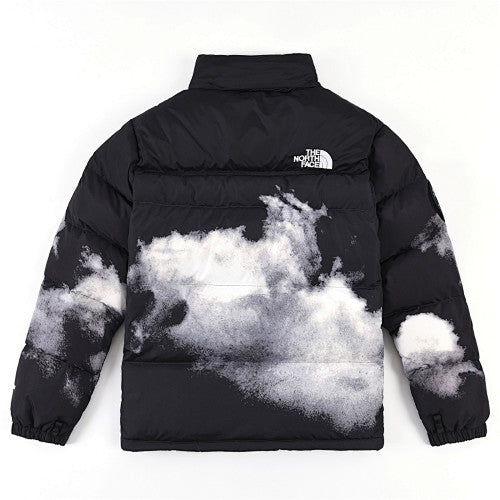 The North Face Black Cloud-Print Nuptse Puffer Jacket
