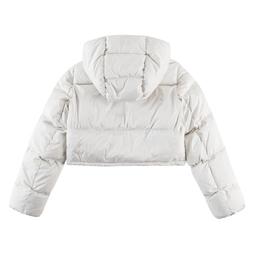 lululemon Ivory Cropped Hooded Puffer Jacket