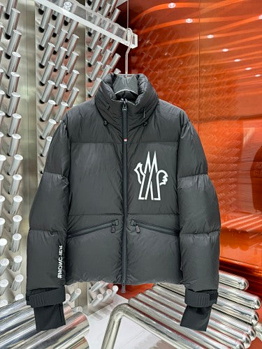 Moncler Black Graphic Stand-Collar Puffer Jacket