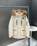 MLB Cream New York Yankees Hooded Parka