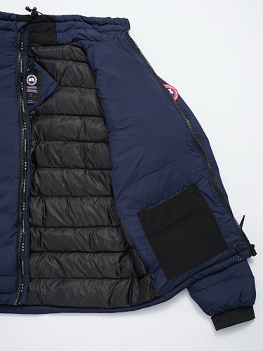 Canada Goose Puffer Jacket in Navy Blue with Stand Collar and Chest Zip Pocket