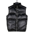 Prada Puffer Vest in Black with Stand Collar and Triangle Logo