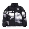 The North Face Black Cloud-Print Nuptse Puffer Jacket