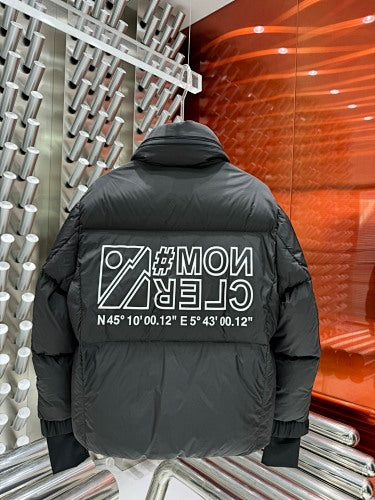 Moncler Black Graphic Stand-Collar Puffer Jacket