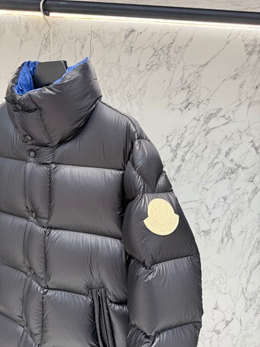 Moncler Black High-Collar Quilted Puffer Jacket