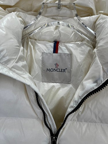 Moncler Off-White Glossy Hooded Puffer Jacket