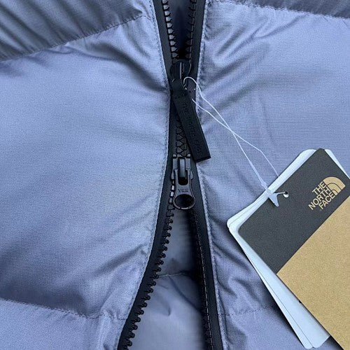 The North Face Gray Colorblock Hooded Puffer Jacket