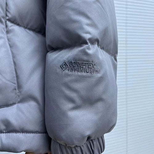 The North Face Gray Colorblock Hooded Puffer Jacket