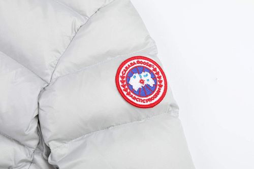 Canada Goose Light Gray Hooded Puffer Jacket