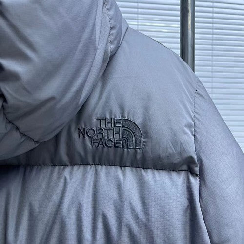 The North Face Gray Colorblock Hooded Puffer Jacket