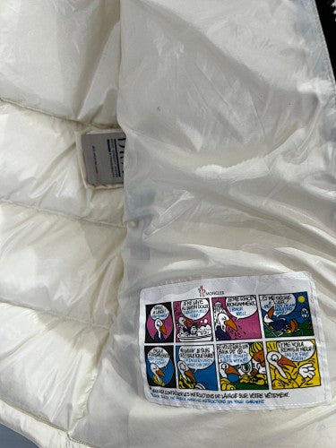 Moncler Off-White Glossy Hooded Puffer Jacket