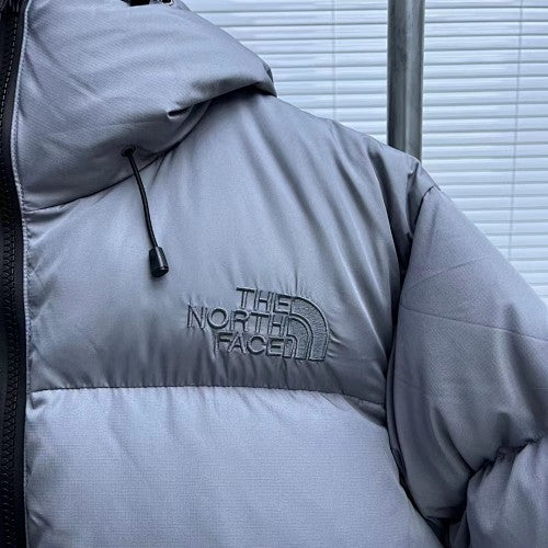 The North Face Gray Colorblock Hooded Puffer Jacket