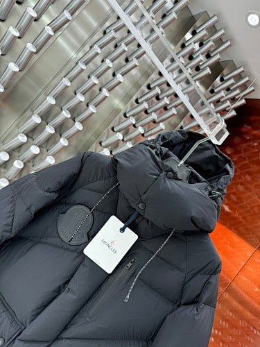 Moncler Black Hooded Quilted Puffer Jacket