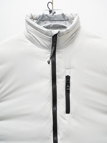 Canada Goose Puffer Jacket in White with Stand Collar and Chest Zip Pocket