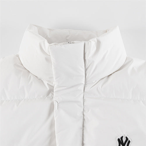 MLB White New York Yankees Stand-Collar Puffer Jacket