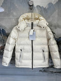 Moncler Off-White Glossy Hooded Puffer Jacket