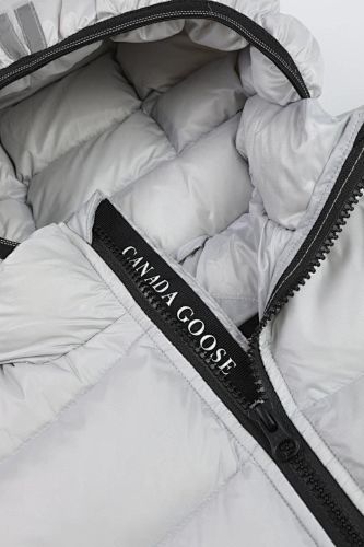 Canada Goose Light Gray Hooded Puffer Jacket