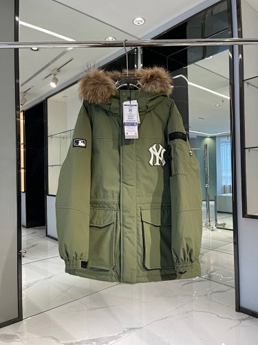MLB Olive Green New York Yankees Hooded Parka
