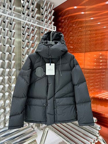 Moncler Black Hooded Quilted Puffer Jacket