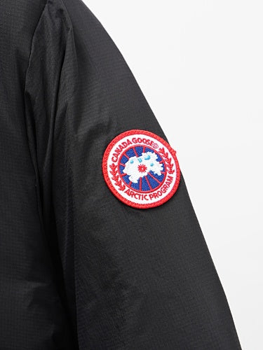 Canada Goose Puffer Jacket in Black with Stand Collar and Chest Zip Pocket