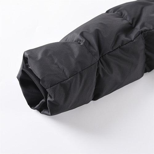 lululemon Cropped Puffer Jacket in Black with Hood and Tonal Logo