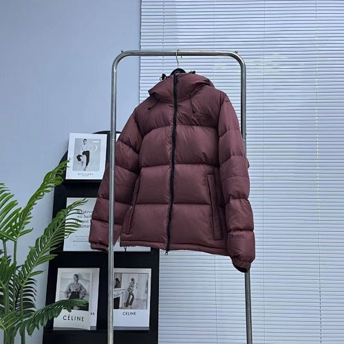 The North Face Burgundy Hooded Puffer Jacket