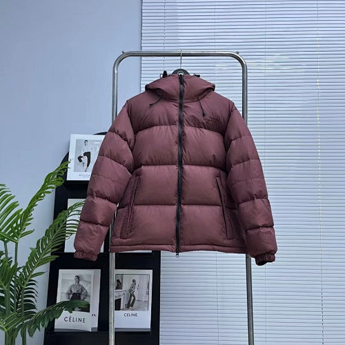 The North Face Burgundy Hooded Puffer Jacket