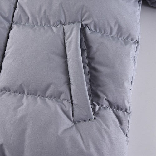 MLB Gray New York Yankees Stand-Collar Puffer Jacket
