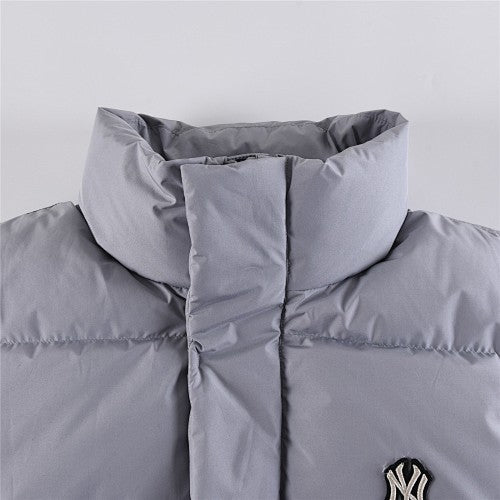 MLB Gray New York Yankees Stand-Collar Puffer Jacket