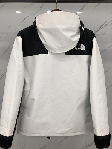 The North Face White and Black Colorblock Hooded Jacket