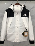 The North Face White and Black Colorblock Hooded Jacket