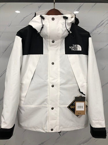 The North Face White and Black Colorblock Hooded Jacket