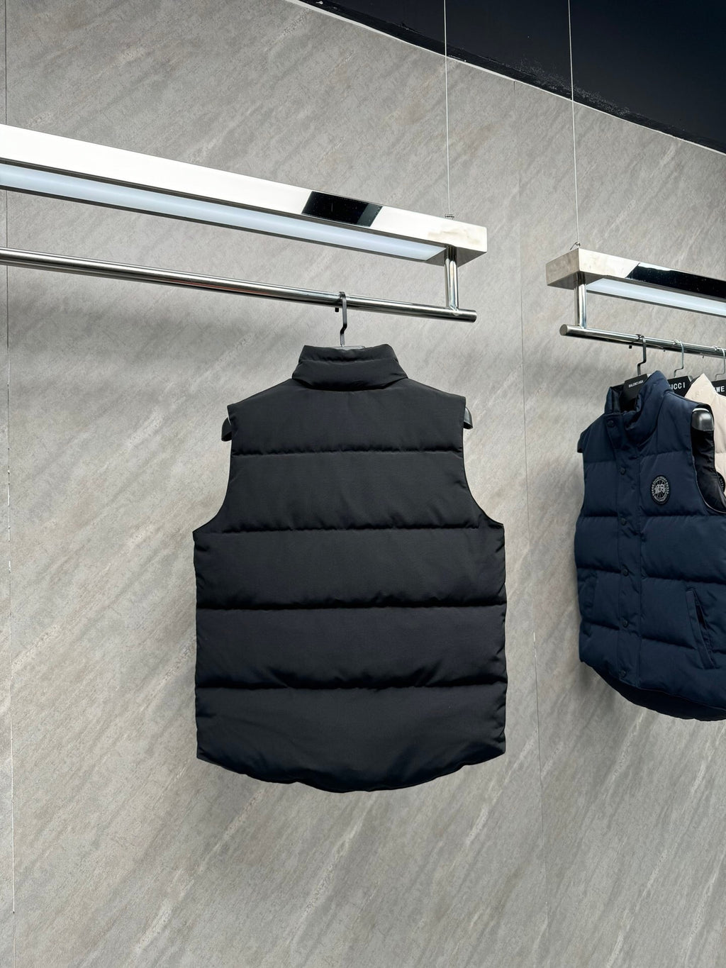 Canada Goose Puffer Vest in Black with Stand Collar and Tonal Logo