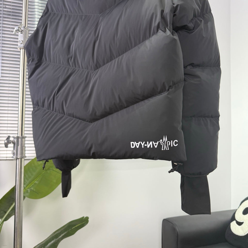 Moncler Black Graphic Hooded Puffer Jacket