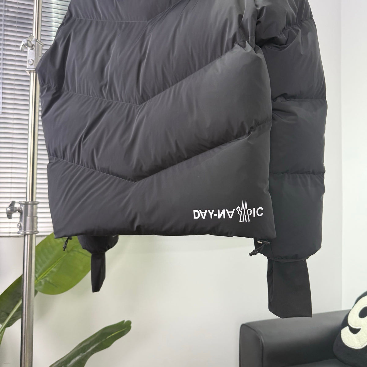 Moncler Black Graphic Hooded Puffer Jacket