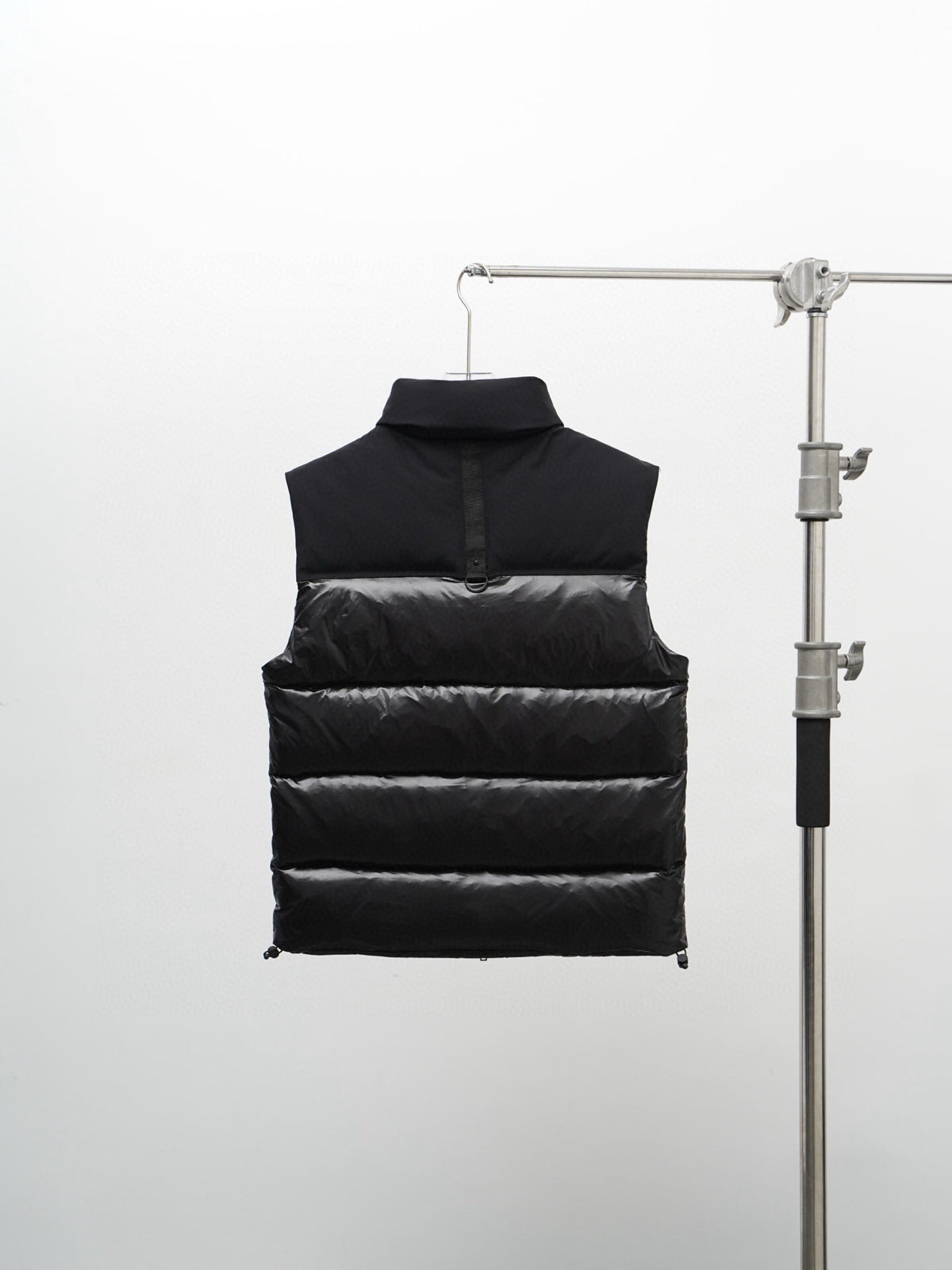 Moose Knuckles Puffer Vest in Black with Mixed-Finish Panels