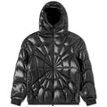 Moncler Black Geometric Quilted Hooded Puffer Jacket