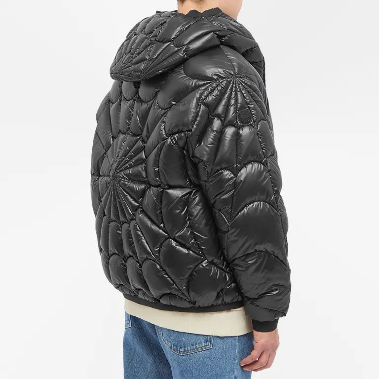Moncler Black Geometric Quilted Hooded Puffer Jacket