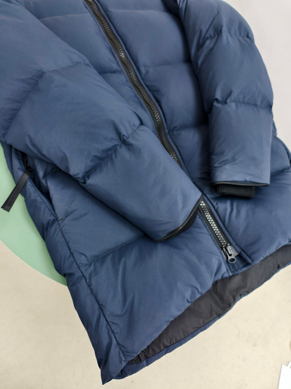 Canada Goose Hooded Puffer Jacket in Navy Blue with Matte Finish
